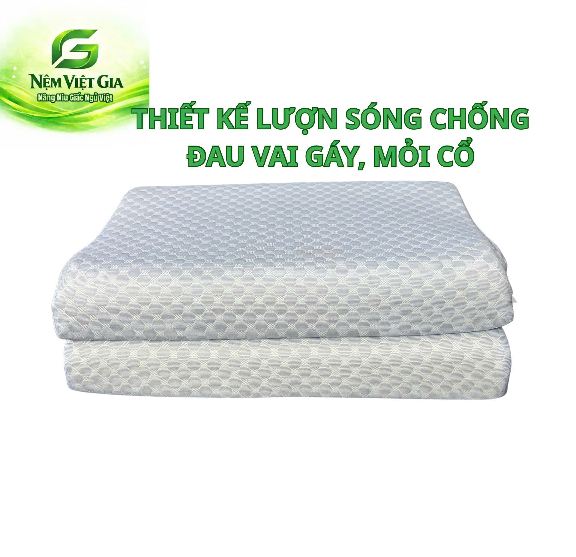 Gối Nằm Cao Su Thiên Nhiên Lượn Sóng