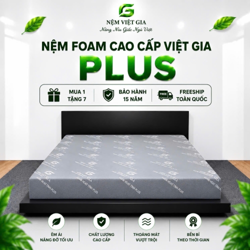NỆM CAO SU FOAM HOẠT TÍNH PLUS VIỆT GIA