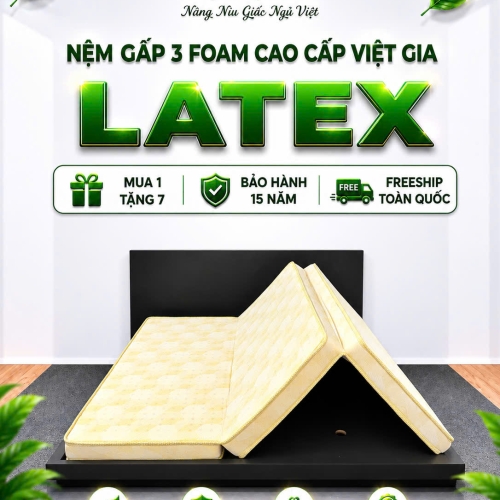 NỆM CAO SU FOAM LATEX GẤP 3
