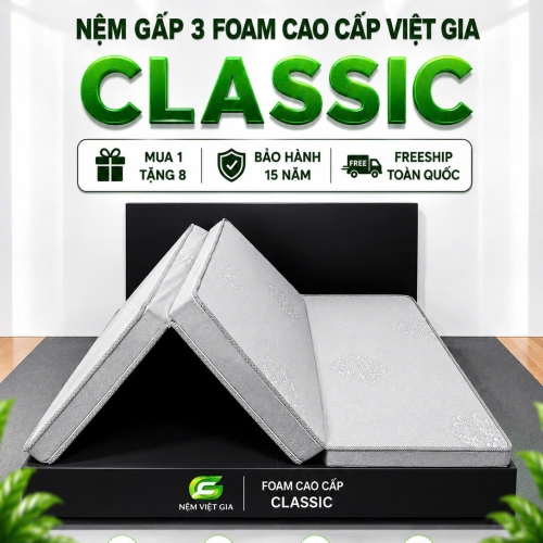 NỆM FOAM CAO CẤP CLASSIC GẤP 3