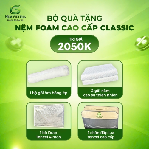 NỆM FOAM CAO CẤP CLASSIC GẤP 3